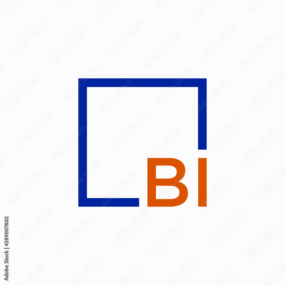 Letter BI Logo design with square frame line art. business consulting concept. studio,room,group icon. Suitable for business, consulting group company. - vector Letter BI Logo design with square frame line art. business consulting concept. studio,room,group icon. Suitable for business, consulting group company. - vector