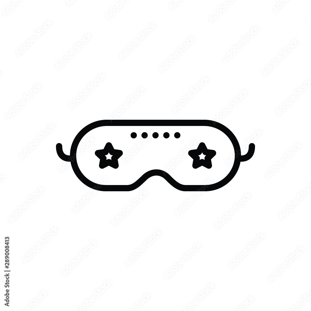 Black line icon for sleep mask Black line icon for sleep mask