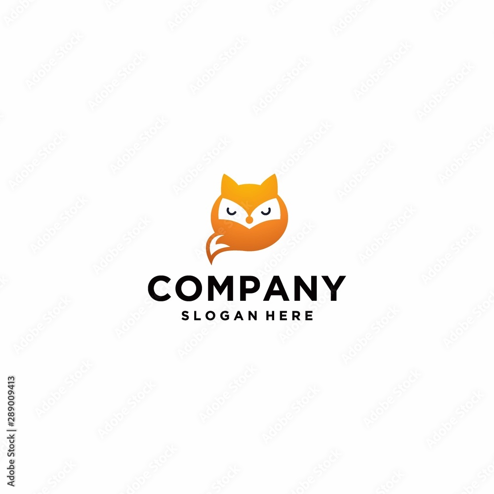 Cute Fox Logo Modern Design Template
