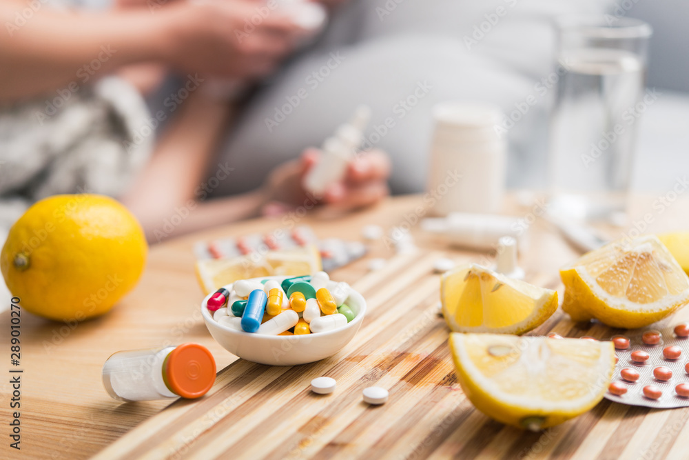 Young girl caught cold and flu