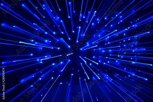 Abstract blurred pattern of light  in blue tones