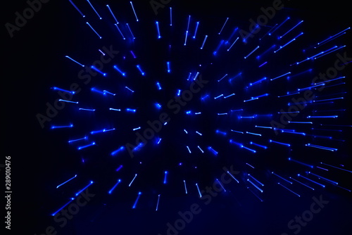 Abstract blurred pattern of light  in blue tones
