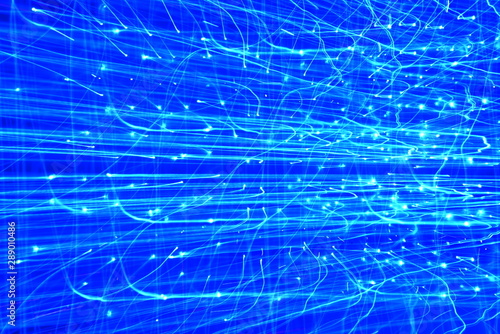 Abstract blurred pattern of light  in blue tones