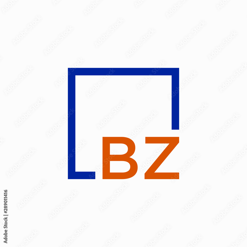 Letter BZ Logo design with square frame line art. business consulting concept. studio,room,group icon. Suitable for business, consulting group company. - vector Letter BZ Logo design with square frame line art. business consulting concept. studio,room,group icon. Suitable for business, consulting group company. - vector