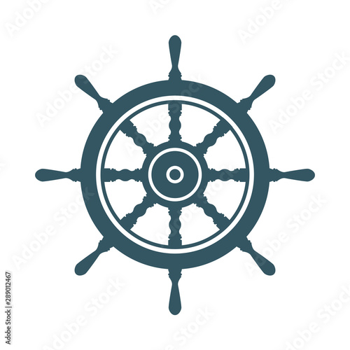 Boat helm. Boat helm silhouette vector illustration. Part of set.