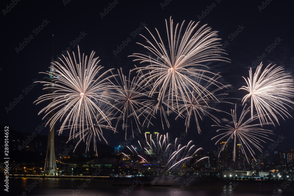 Macau, China 7th September 2019. 30th Macao International Fireworks Display Contest, Philippines Team - Platinum Fireworks, Inc. Macau, China 7th September 2019. 30th Macao International Fireworks Display Contest, Philippines Team - Platinum Fireworks, Inc.