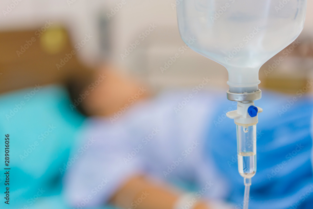 Normal saline solution or sodium chloride with infusion bottle drip for patient in hospital Normal saline solution or sodium chloride with infusion bottle drip for patient in hospital