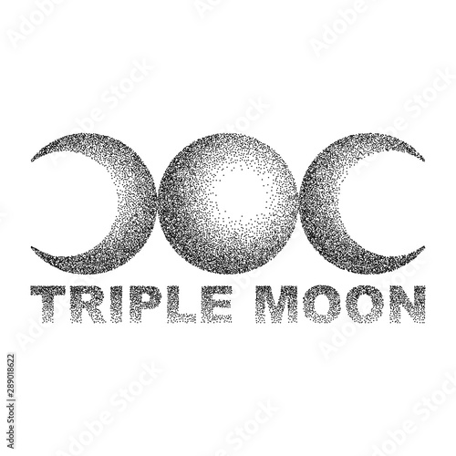 Triple moon magic and astronomy vecor t-shirt print