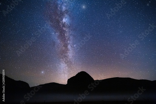 Milky Way and pre dawn glow on the horizon