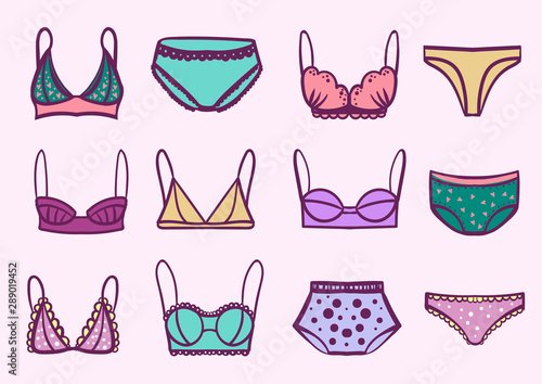 set underwear: bras and panties