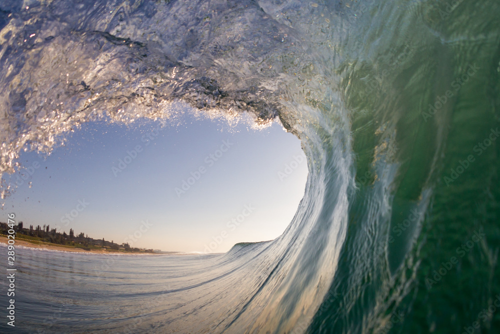 Fototapeta premium inside view of a powerful wave