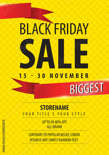 Fiery black friday sale design. Flyer template - Vector