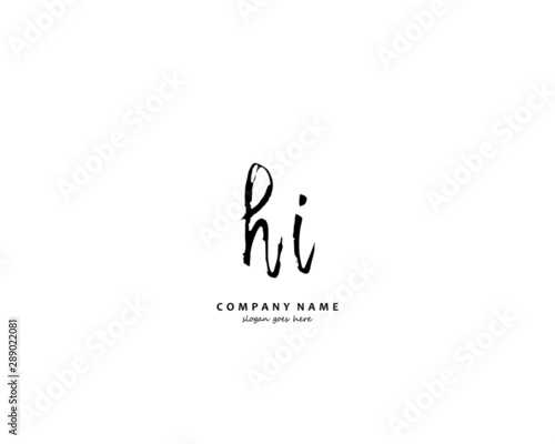HI Initial letter logo template vector