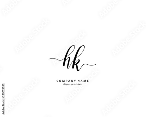 HK Initial letter logo template vector