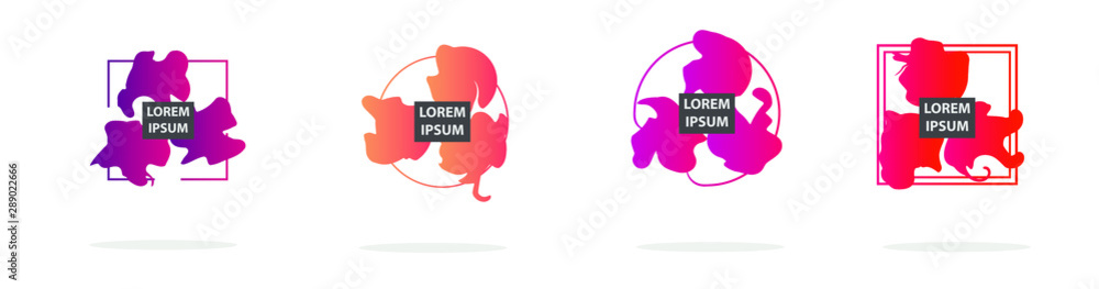 Set of modern abstract graphic elements. Gradient abstract banners with different shapes. Template for the design, logo, flyer banner, presentation. Vector illustration Set of modern abstract graphic elements. Gradient abstract banners with different shapes. Template for the design, logo, flyer banner, presentation. Vector illustration