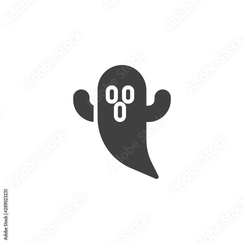 Halloween scary ghost vector icon. filled flat sign for mobile concept and web design. Spooky ghost glyph icon. Symbol, logo illustration. Vector graphics