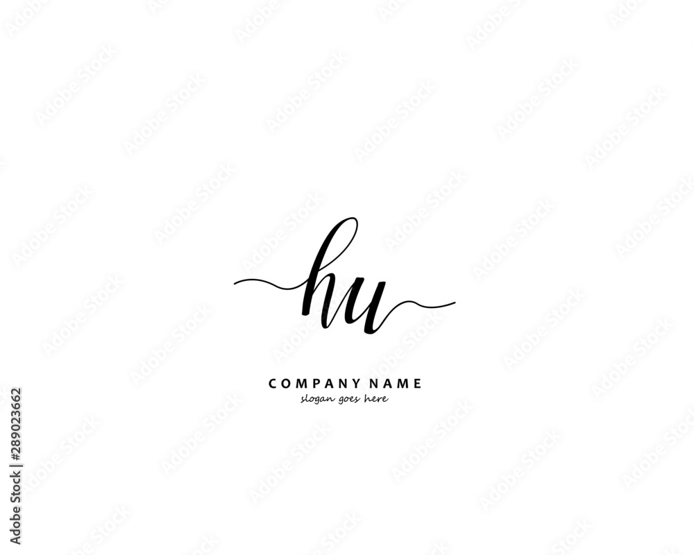 HU Initial letter logo template vector