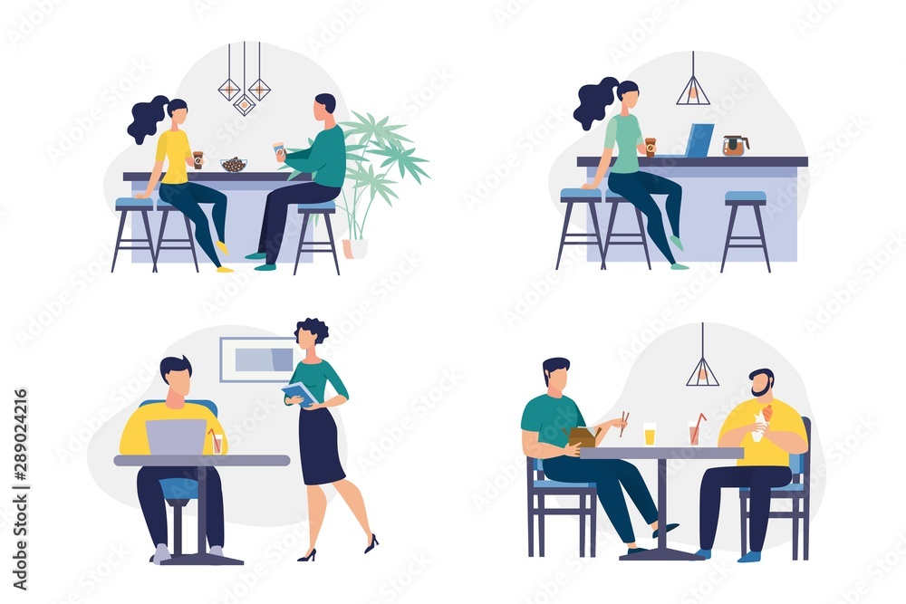 Set Informative Poster Office Staff Lounge Flat. Set Informative Poster Office Staff Lounge Flat.