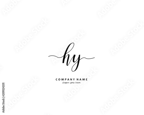 HY Initial letter logo template vector