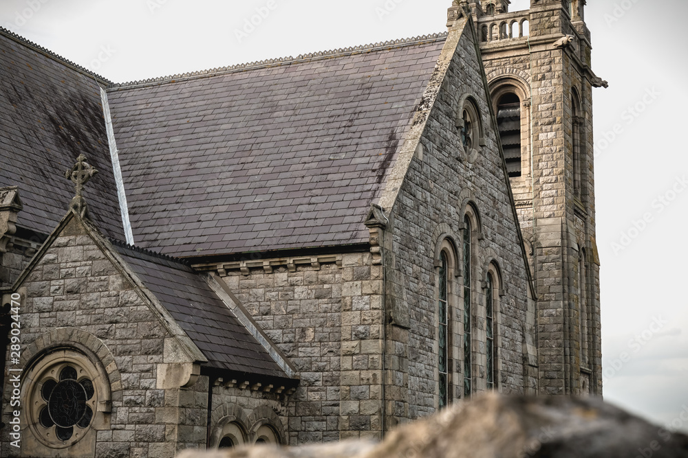 Fototapeta premium Detail architecture of the Assumption church in Howth, Ireland