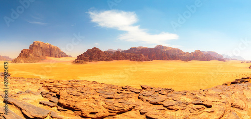 Wadi Rum - The Red Desert Central Plateau (East Panorama)