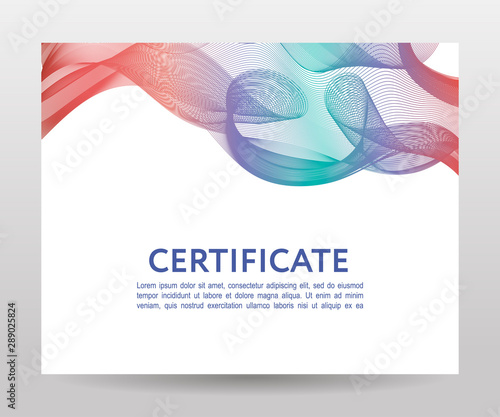 Certificate. Template diplomas, currency. Vector gradient frame
