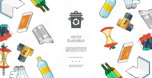 Flat Garbage Colorful Template