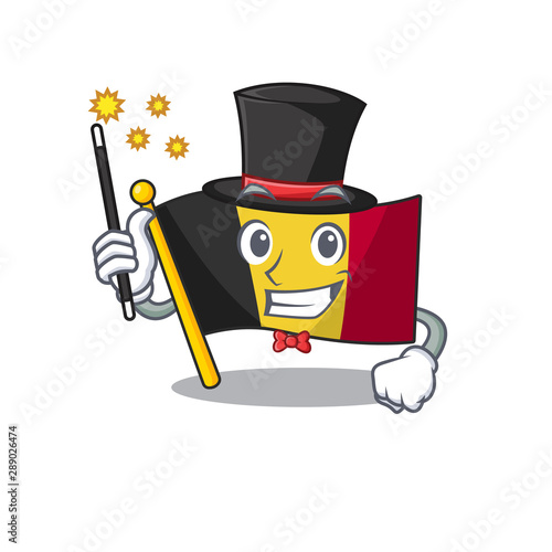 Magician belgium flag hoisted on character pole