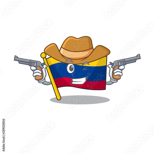 Cowboy colombia flag kept in cartoon cupboard