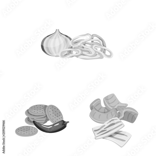 Vector illustration of taste and cooking sign. Collection of taste and seasonin stock vector illustration.