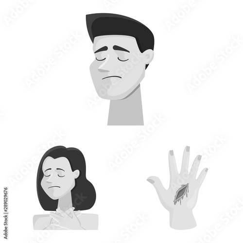 Vector design of suffering and injury symbol. Collection of suffering and damage vector icon for stock.