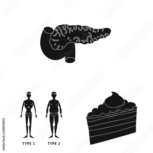 Vector illustration of healthcare and medicine logo. Set of healthcare and diabetes stock symbol for web.