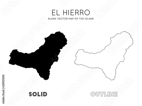 El Hierro map. Blank vector map of the Island. Borders of El Hierro for your infographic. Vector illustration.