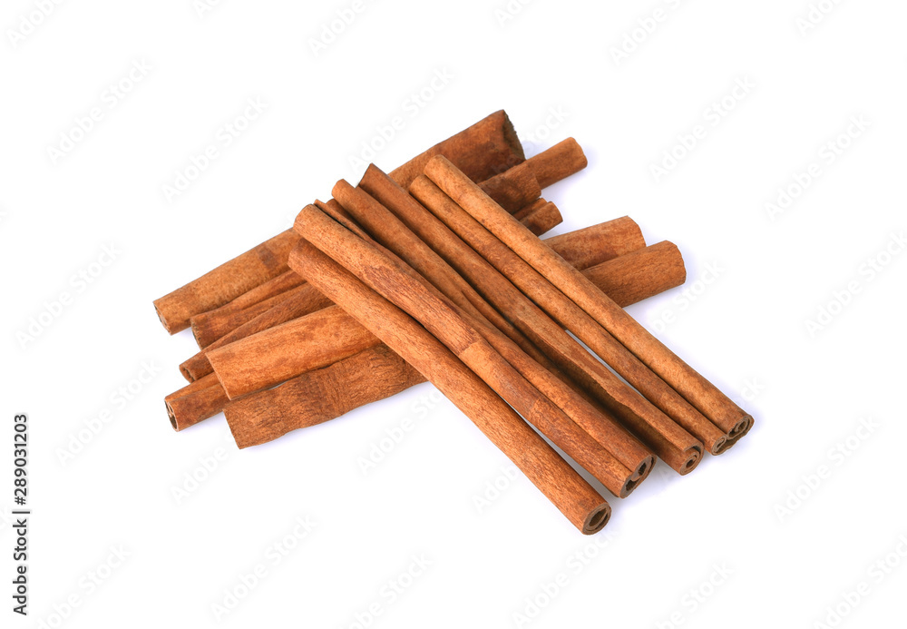 Cinnamon sticks isolated on white background