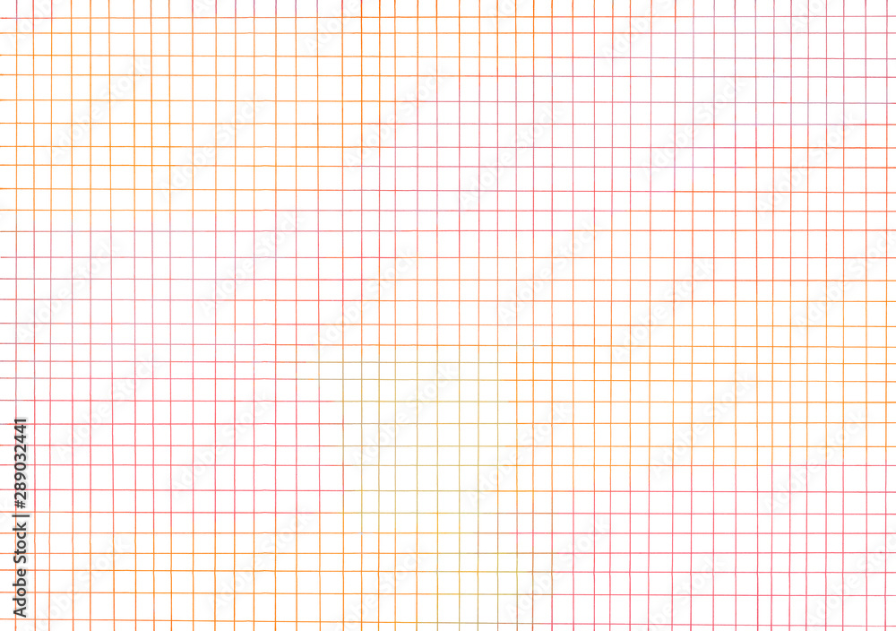 手描きのボールペンで描いた赤と黄色の格子柄 カラフル かわいい和柄 手描きのボールペンで描いた赤と黄色の格子柄 カラフル かわいい和柄