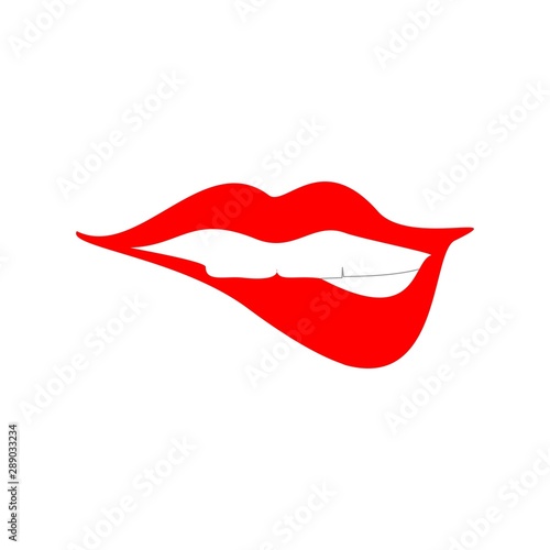 Beautiful women lips. Icon a vector template. Love icon illustration.