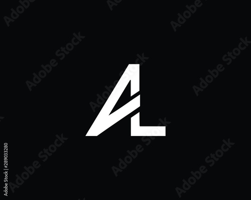 Creative and Minimalist Letter AL Logo Design Icon, Editable in Vector Format in Black and White Color