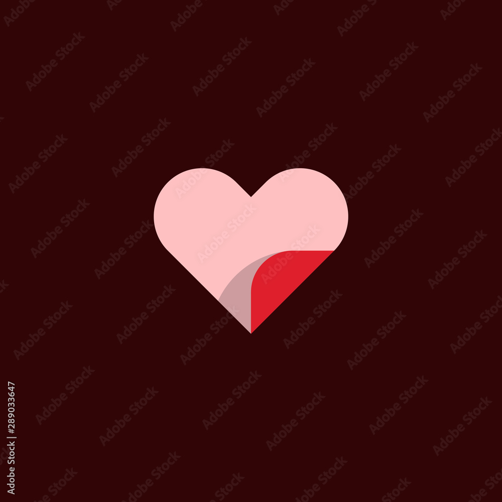 Love Paper Simple Modern Icon Logo Design Template Element Vector