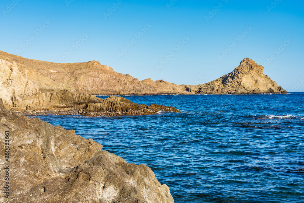Fototapeta premium Rocky Coast of Cabo de Gata Nijar Park, Almeria, Spain