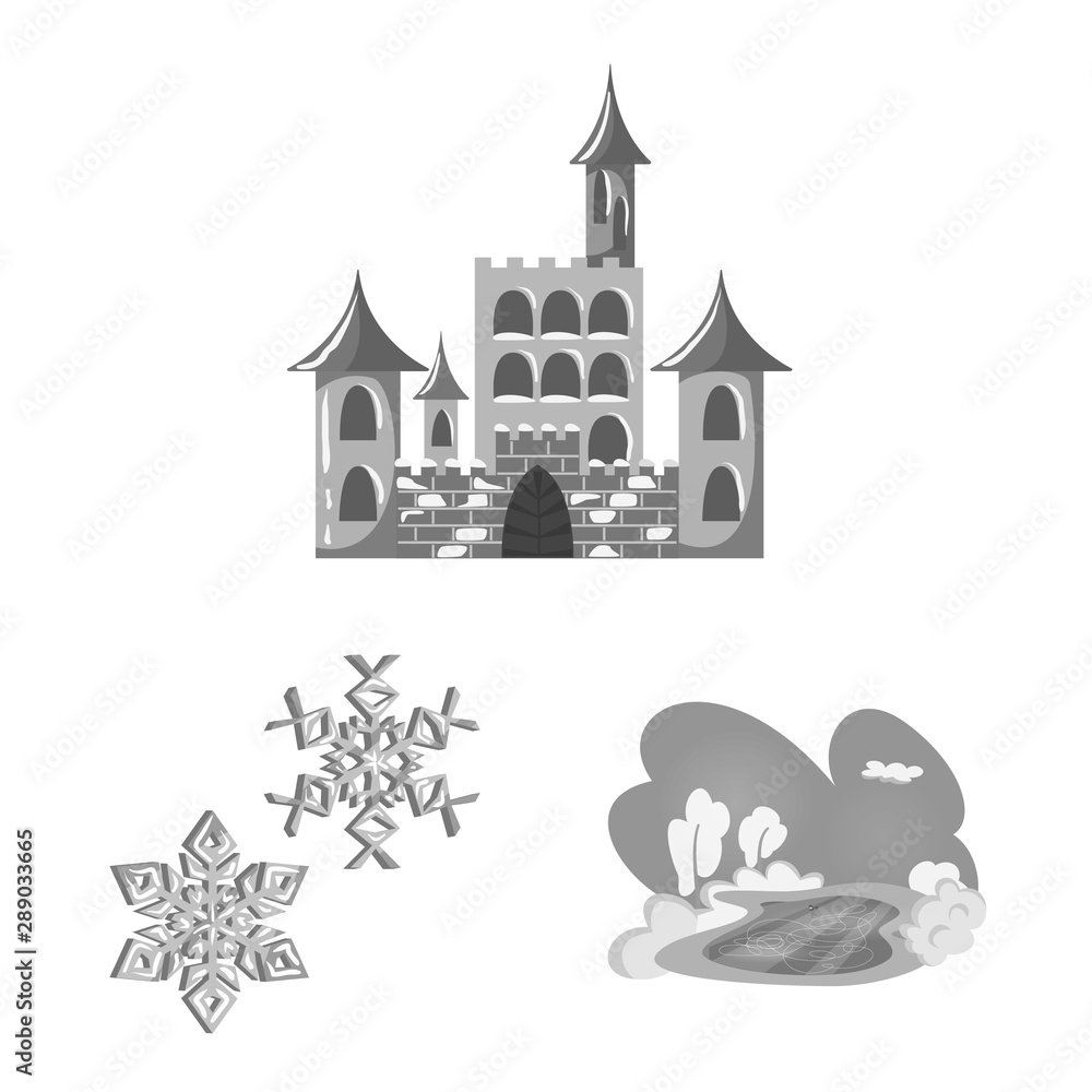 Vector design of square and purity symbol. Set of square and frozen stock vector illustration.