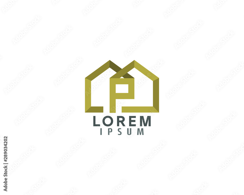 Initial P letter building House awesome building and events logo design template Initial P letter building House awesome building and events logo design template