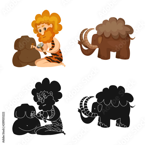 Vector design of evolution and prehistory icon. Collection of evolution and development stock vector illustration.