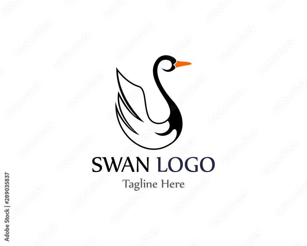 Swan logo simple icon template vector illustration creative design Swan logo simple icon template vector illustration creative design