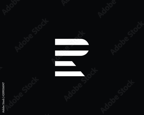 Creative and Minimalist Letter R RR Logo Design Icon, Editable in Vector Format in Black and White Color