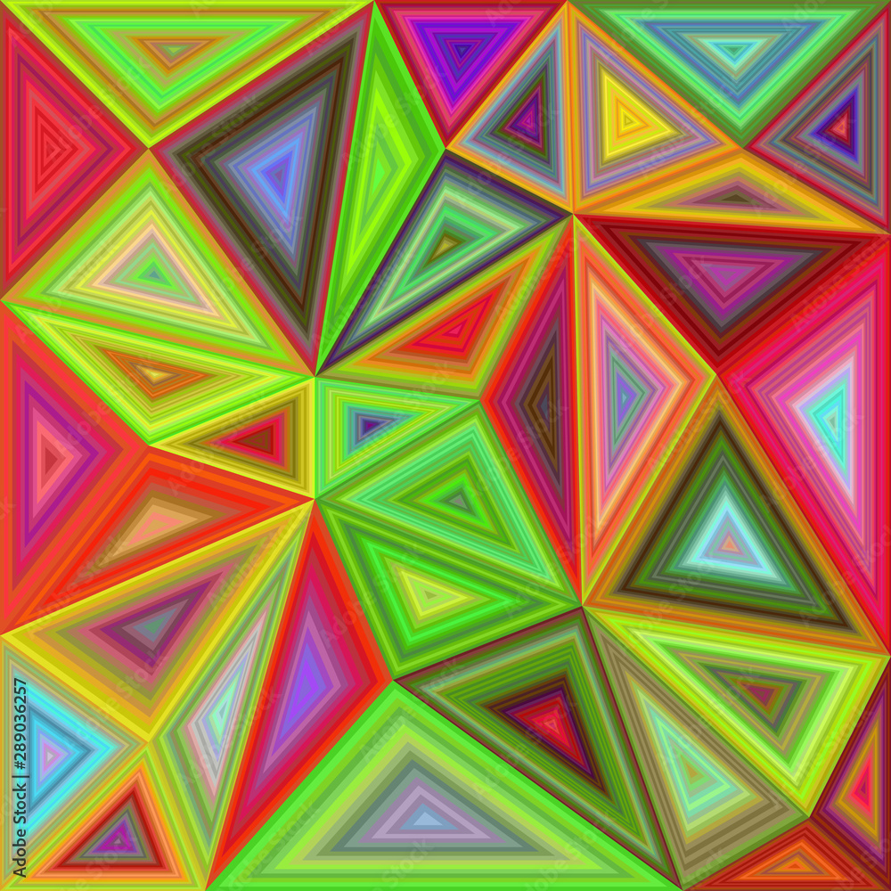 Colorful abstract concentric triangle mosaic background design