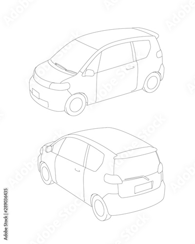 22 コンパクトカー 02 外観_テクニカルイラスト