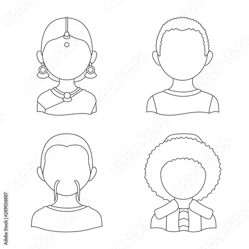 Vector illustration of imitator and resident icon. Set of imitator and culture vector icon for stock.