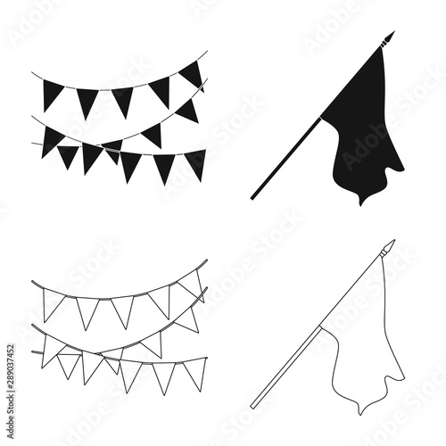 Isolated object of texture and presentation symbol. Set of texture and media stock symbol for web.