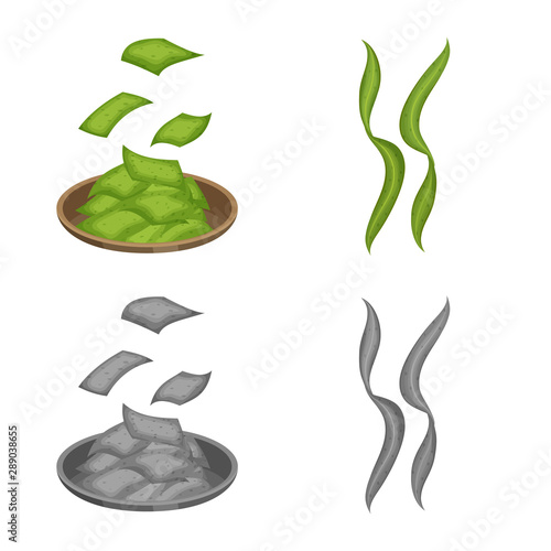 Vector design of protein and sea logo. Set of protein and natural stock vector illustration.