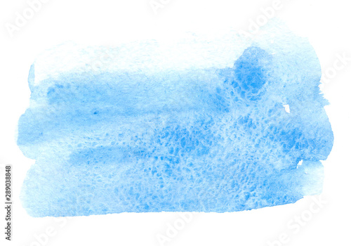 Abstract light blue watercolor background hand painted. 